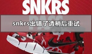 snkrs出错了请稍后重试怎么办 造成出错的原因有哪些