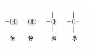 什么是伯仲叔季碳?什么是伯仲叔氢? 有机化学里的伯仲叔季碳怎么区分