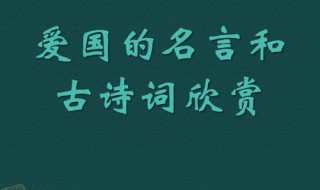 初中的爱国诗句有哪些 诗句内容介绍