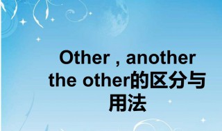 other的用法 other的用法是什么