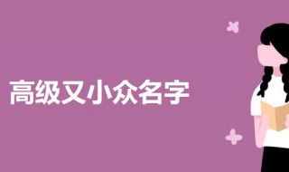 高级又小众名字 清冷疏离的小众名字