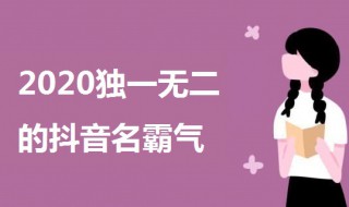 2020独一无二的抖音名霸气 2020抖音最火网名