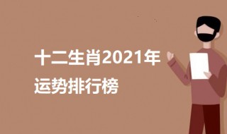 十二生肖2021年运势排行榜 十二生肖2021年运势排行榜介绍