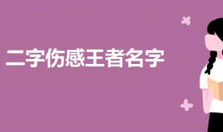 二字伤感王者名字 好听伤感的王者荣耀网名2个字