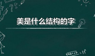 美是什么结构的字 美字的部首是什么