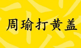 周瑜打黄盖一个愿打一个愿挨意思 周瑜打黄盖的故事是怎样的