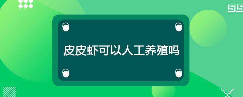 皮皮虾可以人工养殖吗