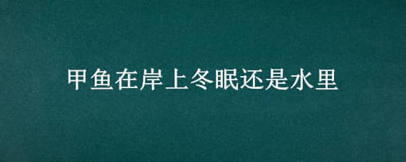 甲鱼在岸上冬眠还是水里 甲鱼在水底冬眠吗