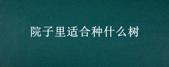 院子里适合种什么树（北方院子里适合种什么树）