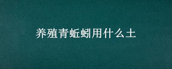 养殖青蚯蚓用什么土（养殖青蚯蚓用什么土最好）