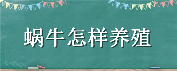 蜗牛怎样养殖（蜗牛怎样养殖才能养活）