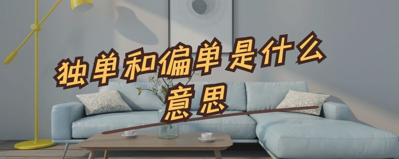 独单和偏单是什么意思