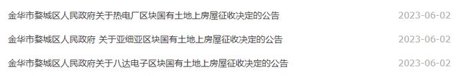 金华市区三个地块征收！补偿方案公布！