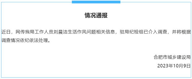 合肥一公务员被前妻举报家暴、婚内出轨、博士学历造假，官方回应