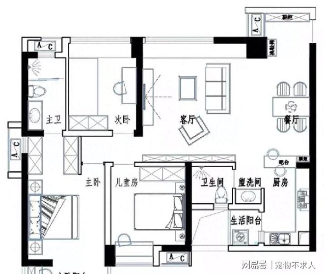 杭州的115平现代风三居室，用黑白灰打造格调之家