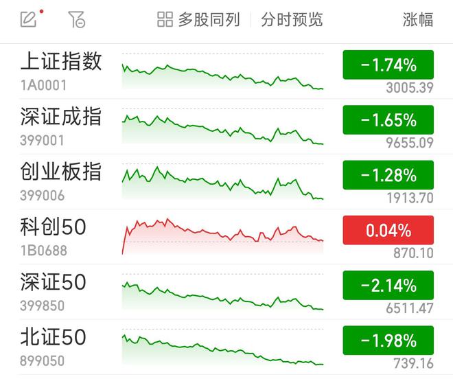 沪指跌1.74%险守3000点 白酒股集体低迷