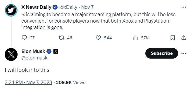 PS5和PS4宣布停止支持推特 马斯克：我正在调查