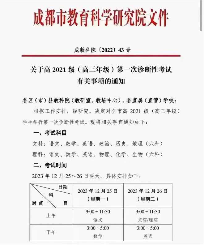 高考风向标！2024成都一诊考试范围公布，历年本科线均超330分！