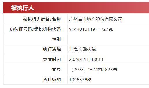 富力地产新增被执行1.05亿