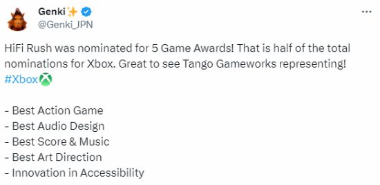《HiFi Rush》成Xbox门面担当：TGA 5项提名占一半