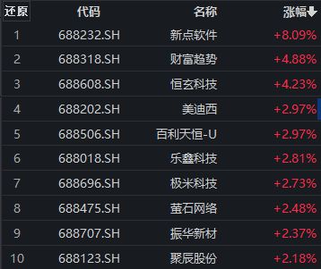 科创100指数大幅高开，新点软件涨超8%，科创100ETF(588190)涨近1%丨ETF观察