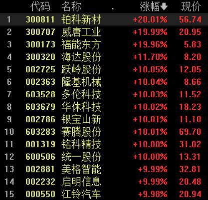 新能源汽车板块掀起涨停潮，15个城市试点公共领域车辆全面电动化