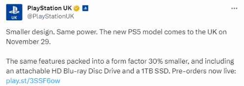 新款PS5 11月29日登陆英国：身材减轻性能不变