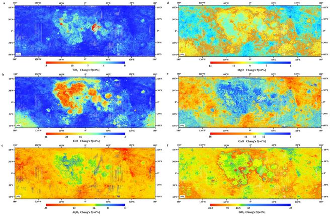 中外合作获得高精度月表化学成分分布图