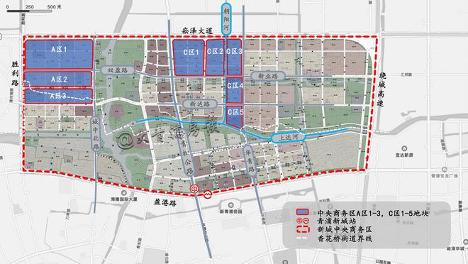 青浦新城中央商务区年度8幅收储地块范围揭秘