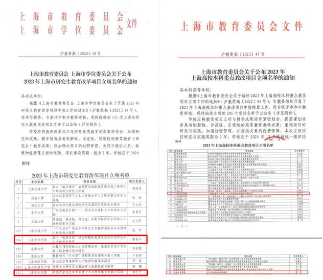 +4！上音这些项目获2023年上海市高校教改立项