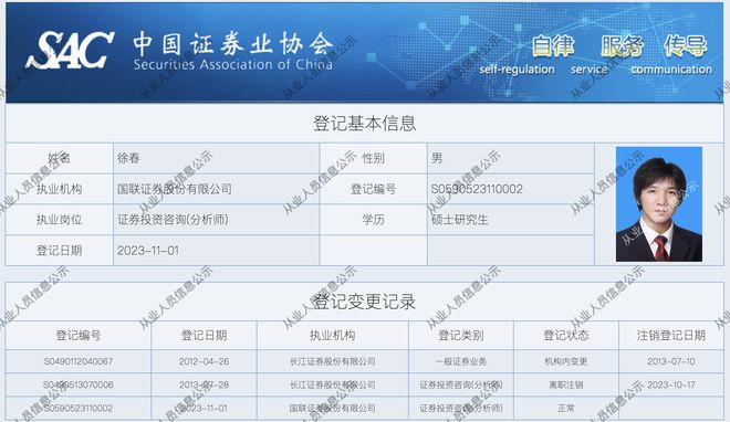 36岁徐春升任国联证券副总裁，曾是国内最年轻券商研究所所长